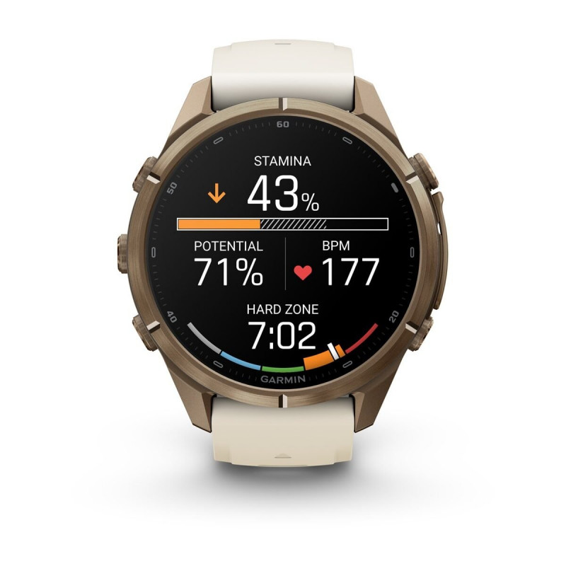 Garmin Fenix 9 Pro 010-04335-26 smartwatch, 43 mm, Autumn Gold titanium, cream/French grey silicone band
