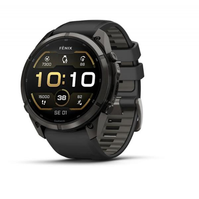 Garmin Fenix 9 Pro 010-04337-16 smartwatch, 51 mm, Carbon Gray DLC titanium, black/Pebble Grey silicone band