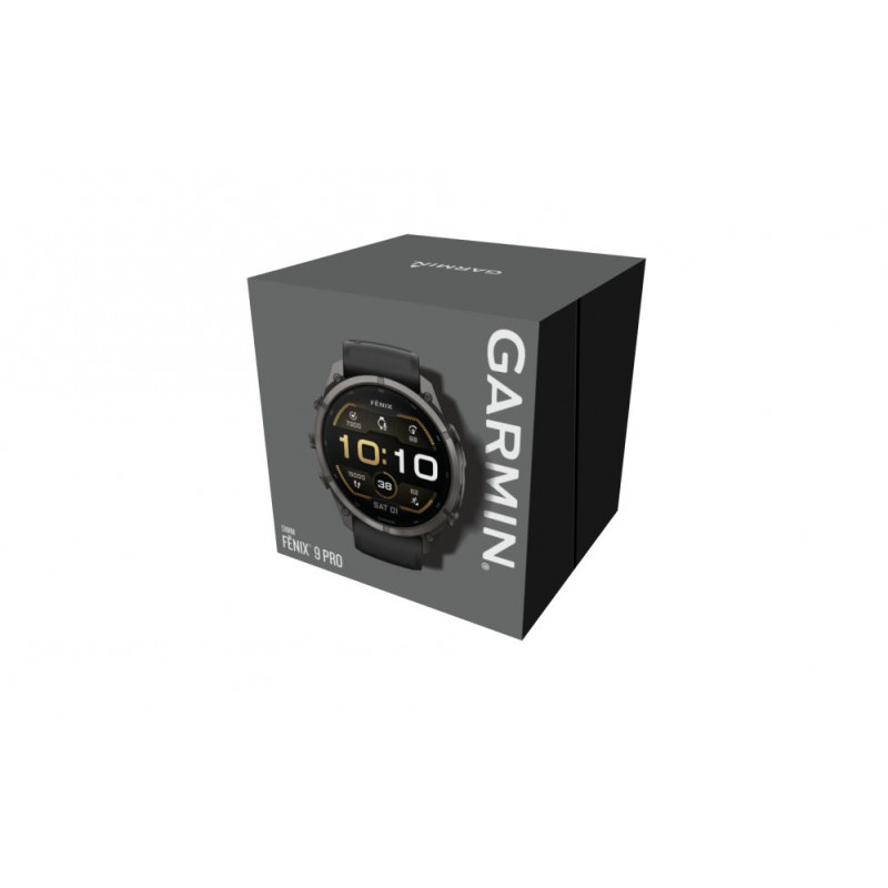 Garmin Fenix 9 Pro 010-04337-16 smartwatch, 51 mm, Carbon Gray DLC titanium, black/Pebble Grey silicone band