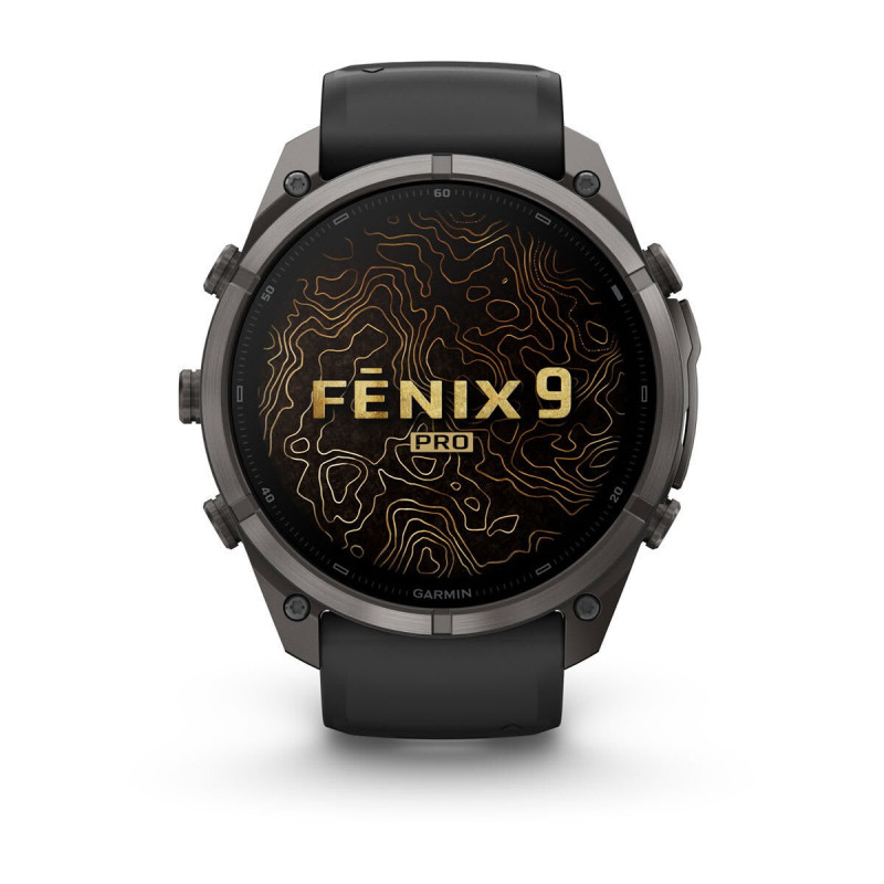 Garmin Fenix 9 Pro 010-04337-16 smartwatch, 51 mm, Carbon Gray DLC titanium, black/Pebble Grey silicone band