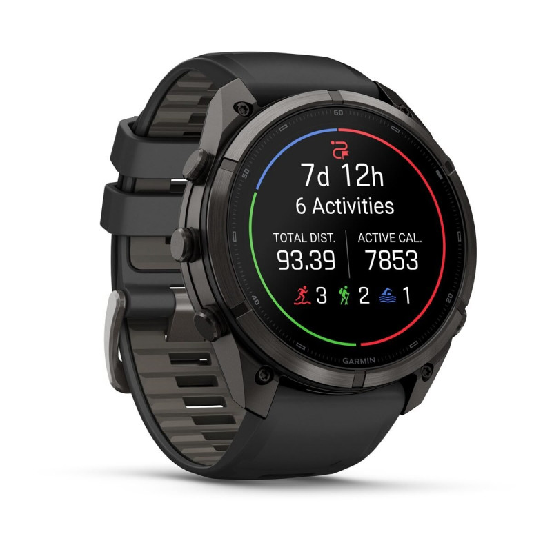 Garmin Fenix 9 Pro 010-04337-16 smartwatch, 51 mm, Carbon Gray DLC titanium, black/Pebble Grey silicone band