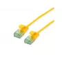 Roline UTP Cat6A slim patch cable 21.45.3422, 0.5 m, yellow