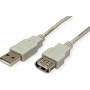 Secomp STANDARD USB 2.0 extension cable, Type A-A, male/female, beige, 3 m