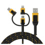 Dewalt DXMA131-1356-DWG USB cable USB-A to USB-C + microUSB + Lightning, 1.8 m, black