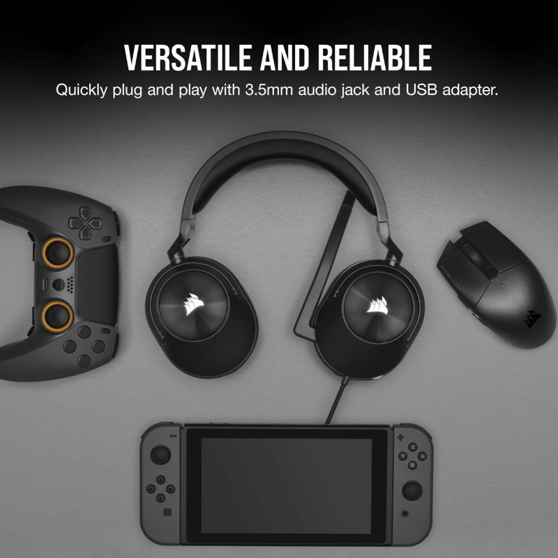 Corsair HS55 Surround CA-9011260-AP wired gaming headset, Dolby Audio 7.1, carbon black