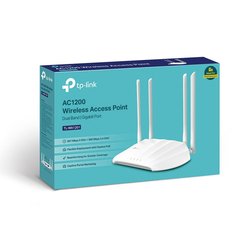 TP-Link TL-WA1201 WLAN access point, 867 Mbit/s, PoE support, white