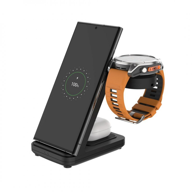 Fixed Powerstation for Garmin 3-in-1 wireless charger, Qi, 18 W, black