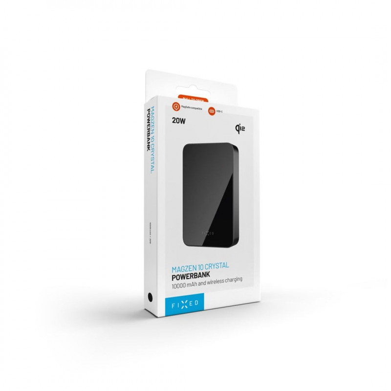 Fixed MagZen 10 Crystal power bank, Qi2, 10000 mAh, black