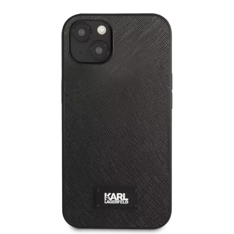 Karl Lagerfeld KLHCP13MSFMP2K hard case for iPhone 13 / 14 / 15, Saffiano Plaque, black