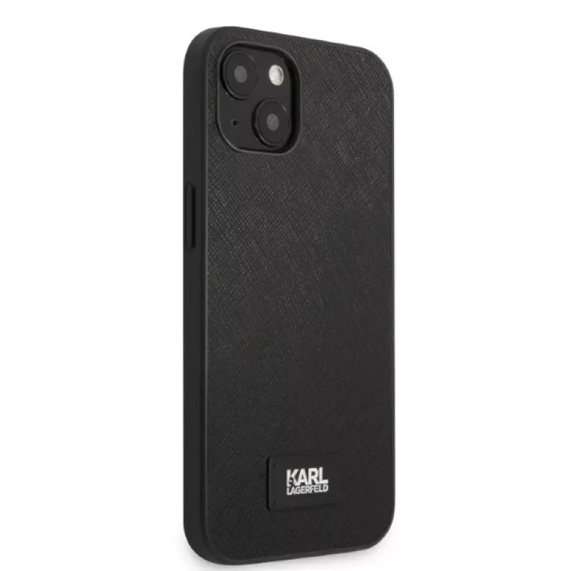 Karl Lagerfeld KLHCP13MSFMP2K hard case for iPhone 13 / 14 / 15, Saffiano Plaque, black