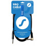 SSQ JMPJMK2 SS-1440 mono jack to mono jack (90 degree angle) cable, 2 m, black