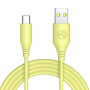 Tellur TLL155400 silicone USB to Type-C cable, 3A, 1 m, yellow