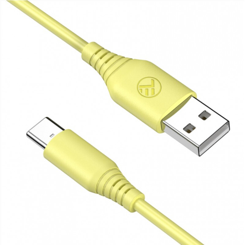 Tellur TLL155400 silicone USB to Type-C cable, 3A, 1 m, yellow