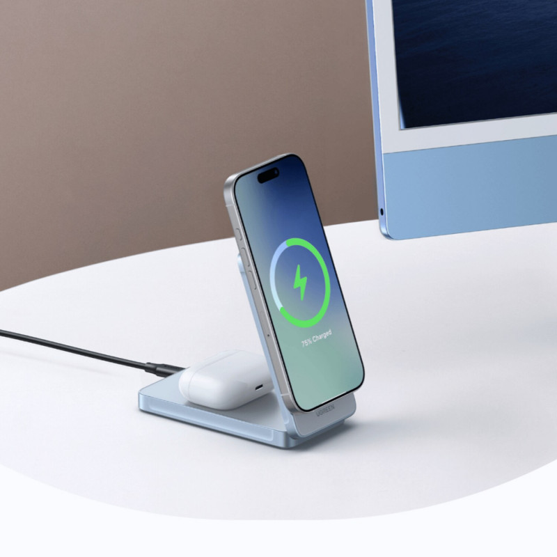 Ugreen W756 55963 MagFlow 2-in-1 inductive charger