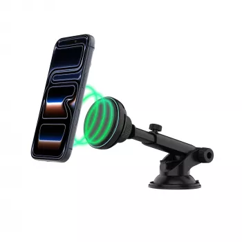 Fixed MagCool2 XL holder with wireless charging and active cooling, MagSafe support, 25W, Qi2.2, black