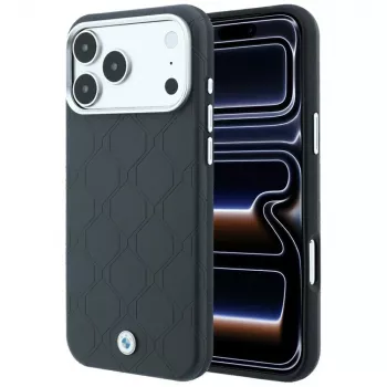 BMW Sign Deboss Quilted Metal Logo MagSafe case for iPhone 18 Pro / 17 Pro, anthracite