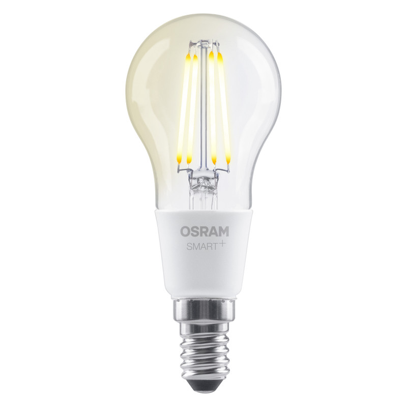 Osram SMART+ Matter Filament Classic P40 827 smart bulb, dimmable, E14, 4 W, warm white, Wi-Fi