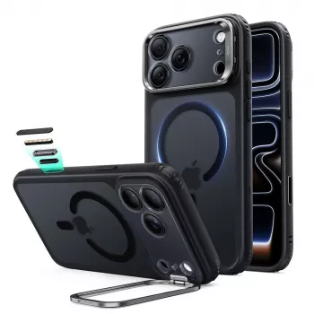 ESR Classic Hybrid Kickstand MagSafe case for iPhone 17 Pro Max / 18 Pro Max, frosted black