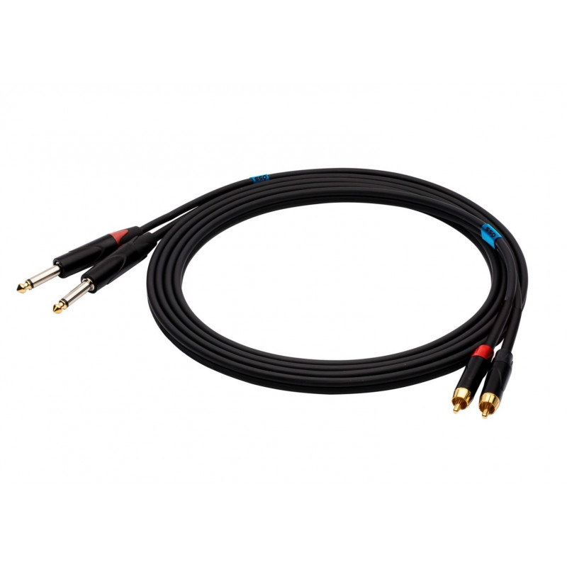 SSQ RCAJM1 SS-1427 audio cable, 2x RCA – 2x 6.3 mm mono jack, 1 m, black