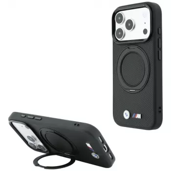 BMW Kevlar Ring Stand 360 MagSafe case for iPhone 18 Pro / 17 Pro, black