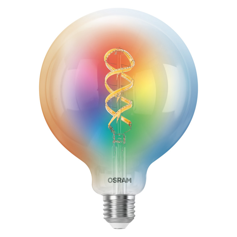 Osram SMART+ MATTER Filament Multicolor Classic Globe 125 40 smart bulb, E27, 4.8 W, RGBW, Wi-Fi