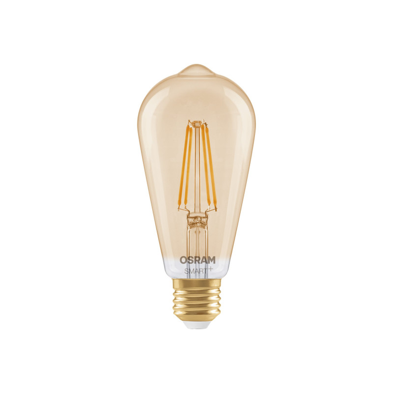 Osram SMART+ MATTER Filament Dimmable Classic Edison 53 824 smart bulb, gold, E27, 6 W, warm white, Wi-Fi