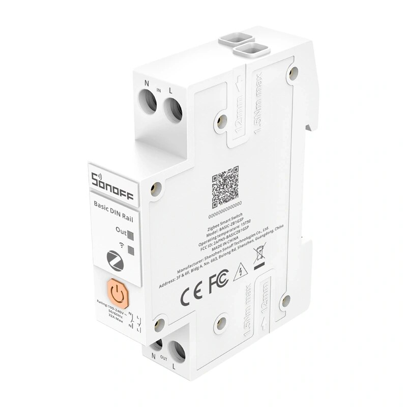 SONOFF BASIC-ZB1GSP Zigbee smart switch, DIN rail, 32 A