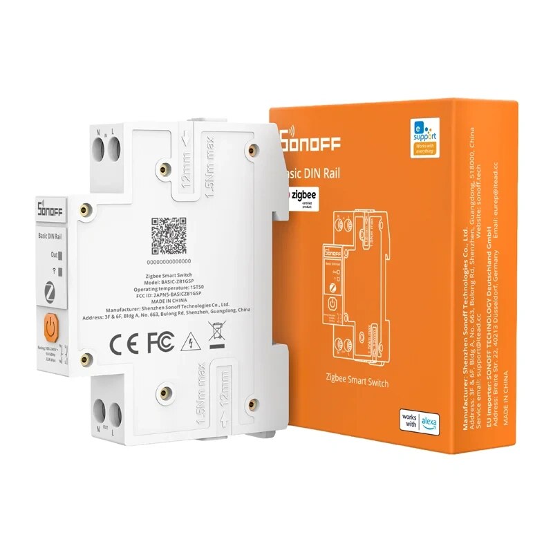 SONOFF BASIC-ZB1GSP Zigbee smart switch, DIN rail, 32 A