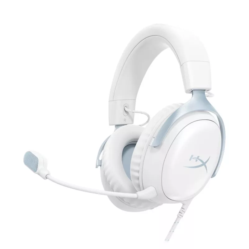 HyperX Cloud III gaming headset, white-blue, DF7F1AA