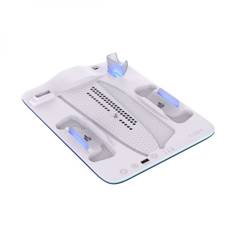 Fixed FIXPS5PS-MCS-BW docking station for PlayStation 5, black and white
