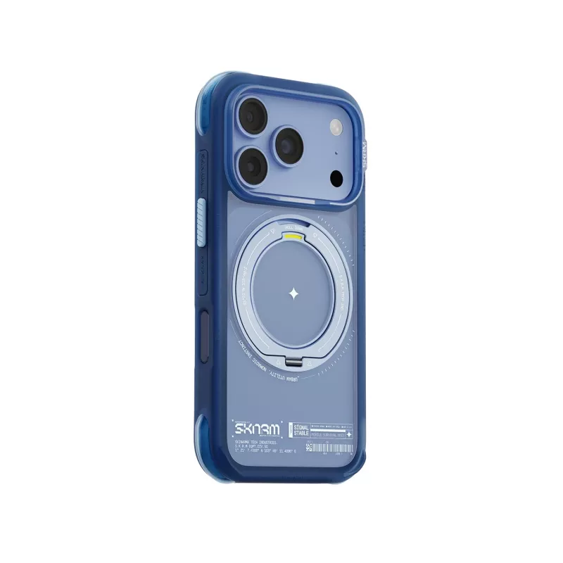 Skinarma Atlas case with MagSafe and rotating kick stand for iPhone 18 Pro / 17 Pro, blue