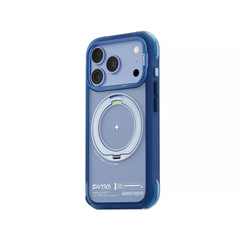 Skinarma Atlas case with MagSafe and rotating kick stand for iPhone 18 Pro / 17 Pro, blue