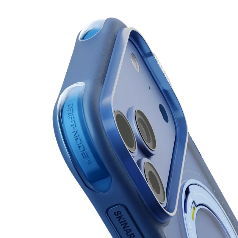 Skinarma Atlas case with MagSafe and rotating kick stand for iPhone 18 Pro / 17 Pro, blue