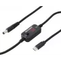 VOLTCRAFT VC-18735745 USB voltage converter, DC barrel plug 5.5 x 2.1 mm, USB-C PD/DC, adjustable output voltage, with DC adapter, black