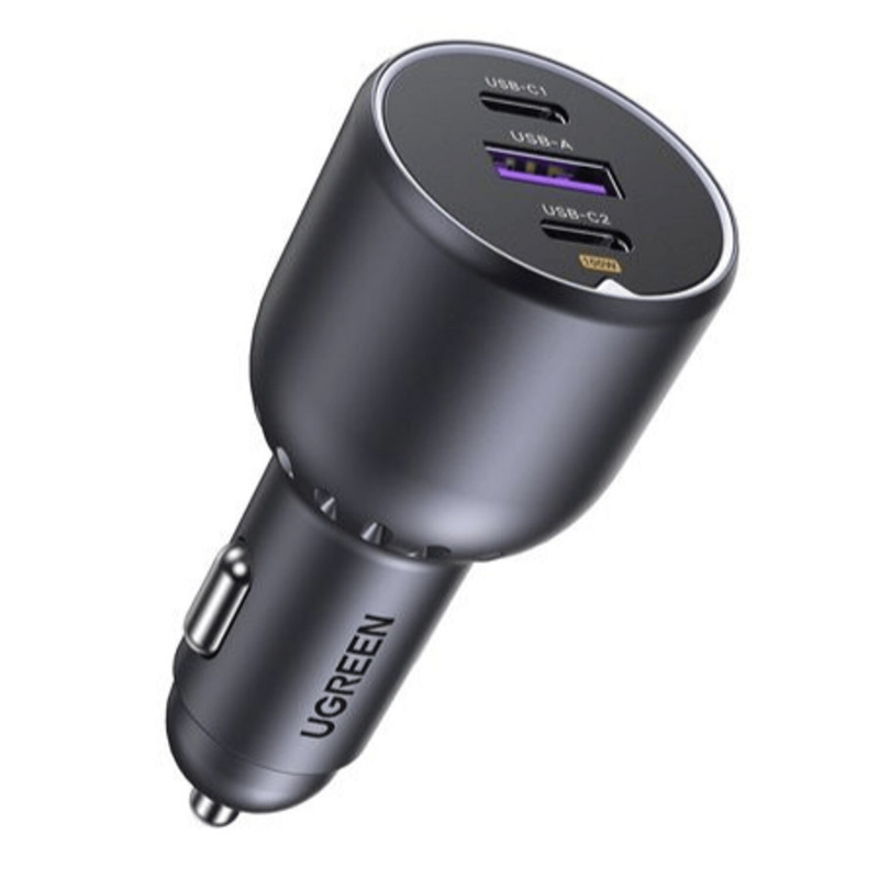 Ugreen EC705 car charger, USB + 2x USB-C, 130 W, with 1 m 5 A cable