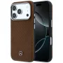 Mercedes Mer008905 case for iPhone 18 Pro / 17 Pro, Leather Semi Wrap Wood Effect, MagSafe, camel