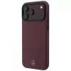 Mercedes Mer008834 Leather Semi Wrap Iconic Line MagSafe case for iPhone 18 Pro / 17 Pro, burgundy