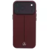 Mercedes Mer008834 Leather Semi Wrap Iconic Line MagSafe case for iPhone 18 Pro / 17 Pro, burgundy
