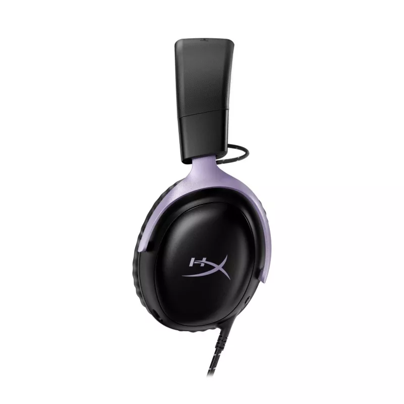 HyperX Cloud III gaming headset, black and lavender