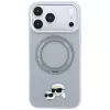 Karl Lagerfeld KF003229 case with 360 ring stand Karl & Choupette Heads Pin MagSafe for iPhone 18 Pro / 17 Pro, grey