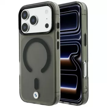 BMW Sign Frosted IML & Metal Logo MagSafe case for iPhone 18 Pro Max / 17 Pro Max, grey