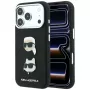 Karl Lagerfeld KF003249 Saffiano with Karl & Choupette Heads Pins & Logo case for iPhone 18 Pro / 17 Pro, black