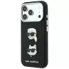 Karl Lagerfeld KF003249 Saffiano with Karl & Choupette Heads Pins & Logo case for iPhone 18 Pro / 17 Pro, black