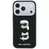 Karl Lagerfeld KF003249 Saffiano with Karl & Choupette Heads Pins & Logo case for iPhone 18 Pro / 17 Pro, black