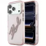 Karl Lagerfeld KF003384 IML Big Signature Resin Metal Frame case for iPhone 18 Pro Max / 17 Pro Max, pink