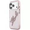 Karl Lagerfeld KF003384 IML Big Signature Resin Metal Frame case for iPhone 18 Pro Max / 17 Pro Max, pink