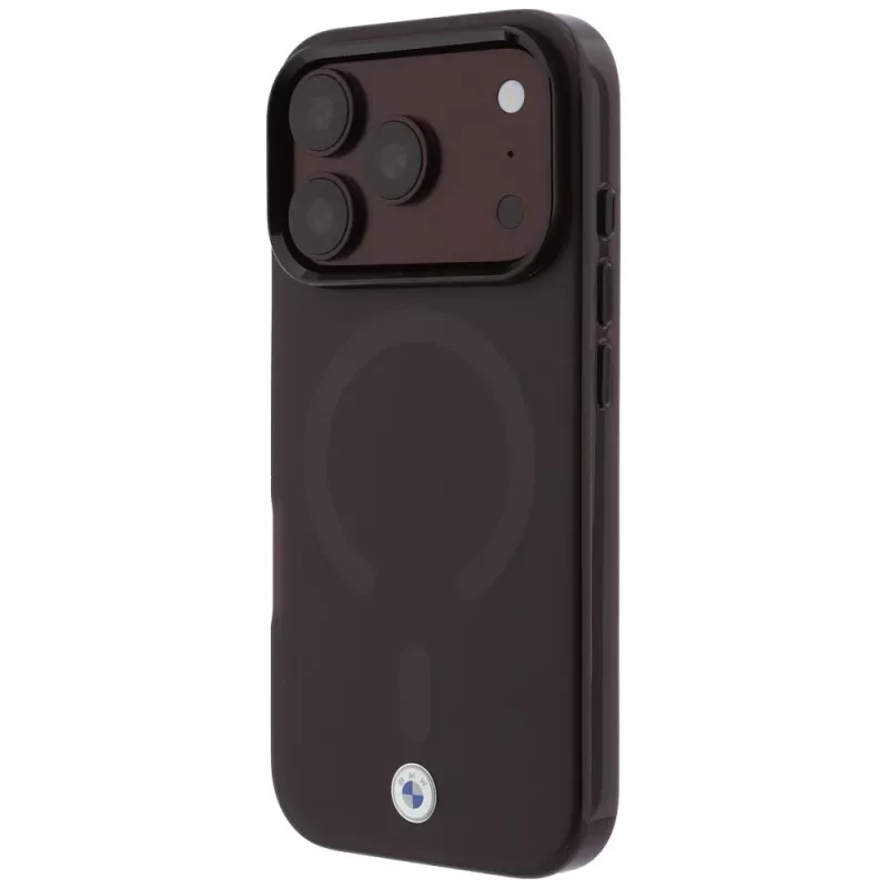 BMW BMW001312 Sign Frosted IML & Metal Logo MagSafe case for iPhone 18 Pro / 17 Pro, burgundy