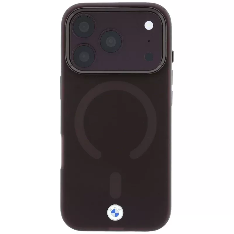 BMW Sign Frosted IML & Metal Logo MagSafe case for iPhone 18 Pro Max / 17 Pro Max, burgundy