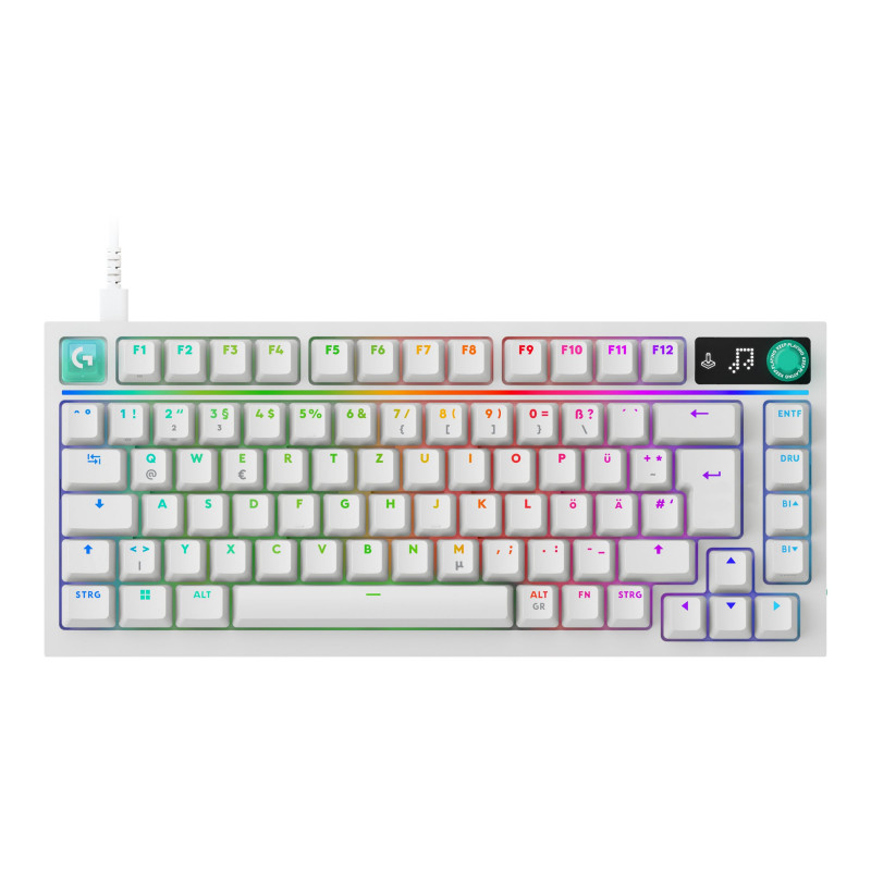 Logitech G316 X 75 mechanical gaming keyboard, tactile, white, US International