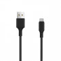Setty USB-A to USB-C cable, 1 m, 3 A, black